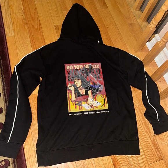 Maniere De Voir Black Pulp Fiction Graphic Hoodie size 6 women - Picture 1 of 8